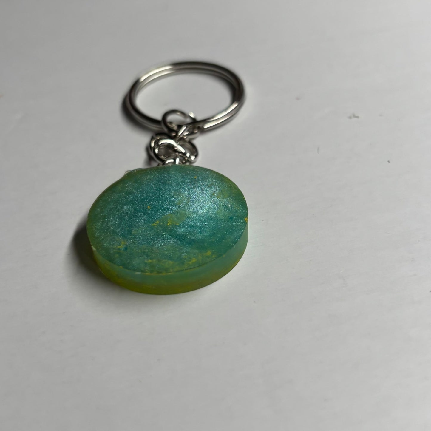 Mint Green Yellow King - Handmade Resin Keychain