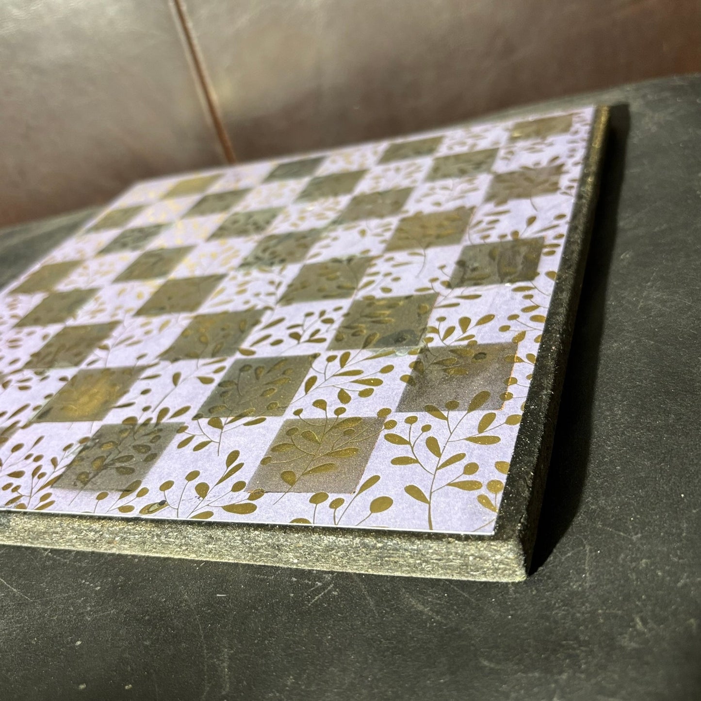 Light Purple & Gold - Scrapbook Chess Board