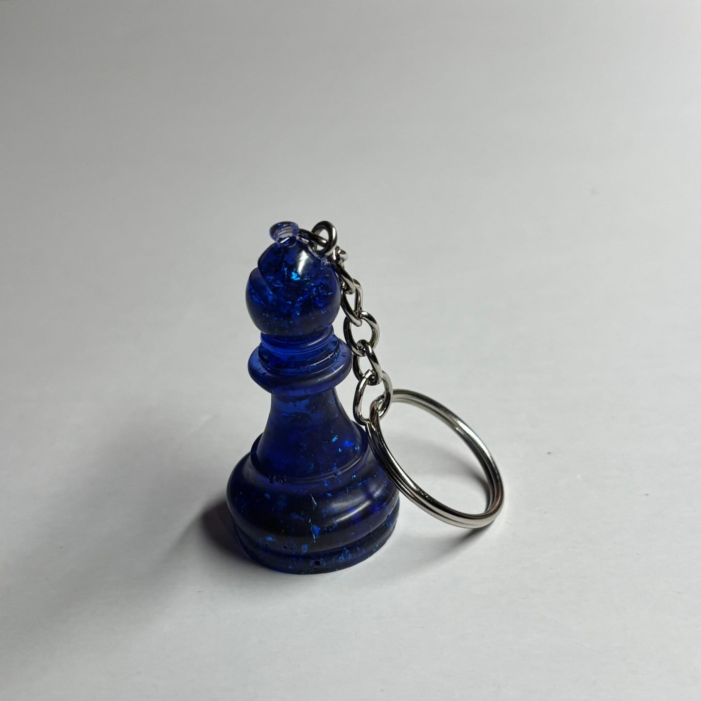 Sea Blue Crystal Bishop - Handmade Resin Keychain