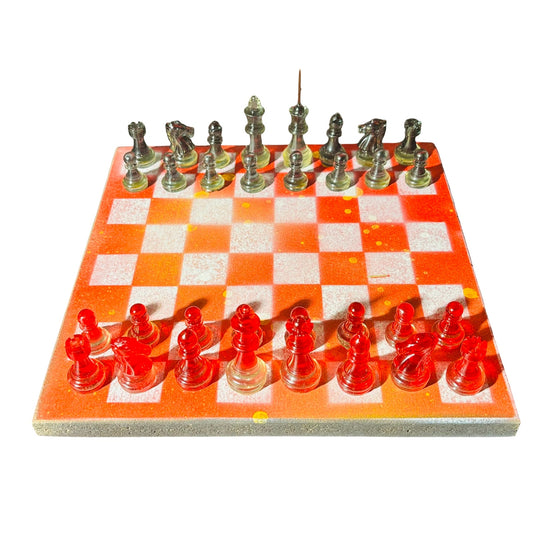 Opal Red - Painted Chess Set