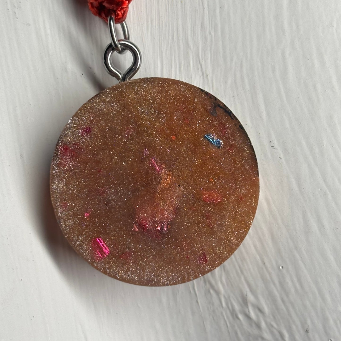 Orange Glow Pawn - Handmade Resin Chess Necklace