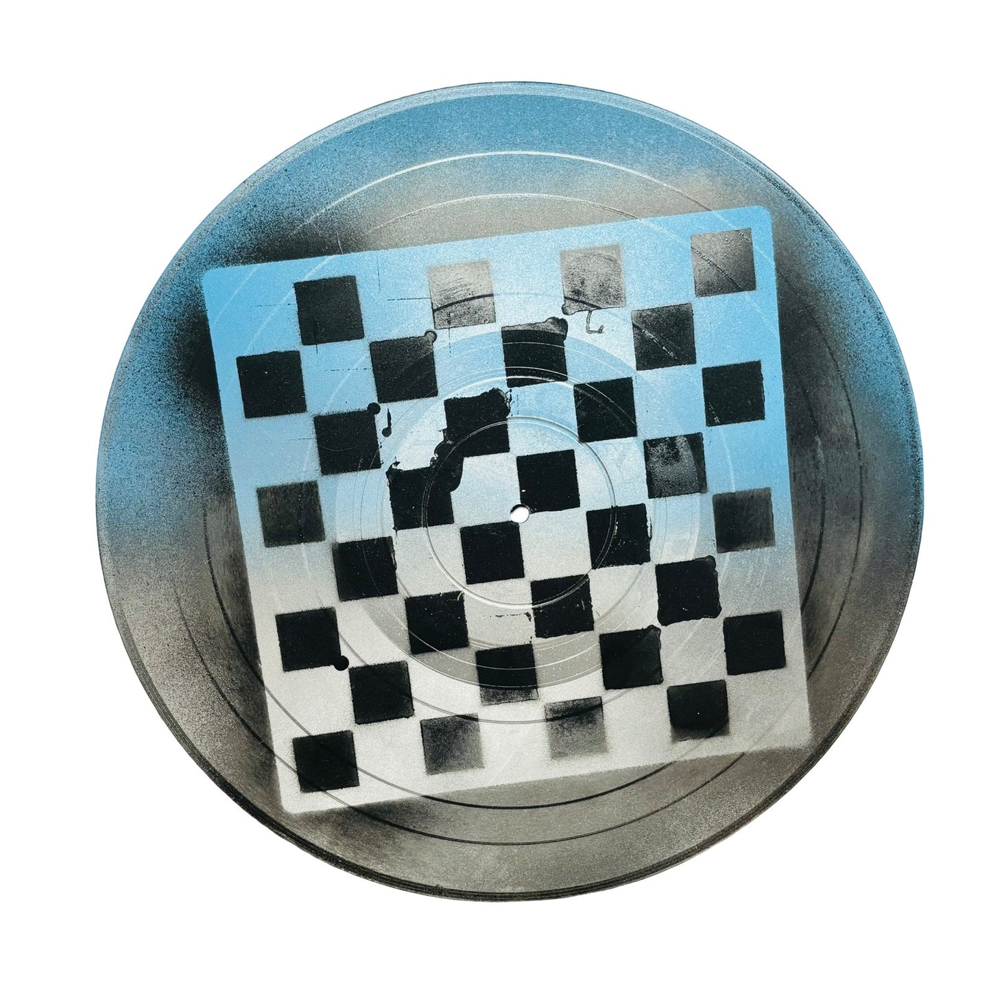 Blue & Black Chrome - Vinyl Chess Board