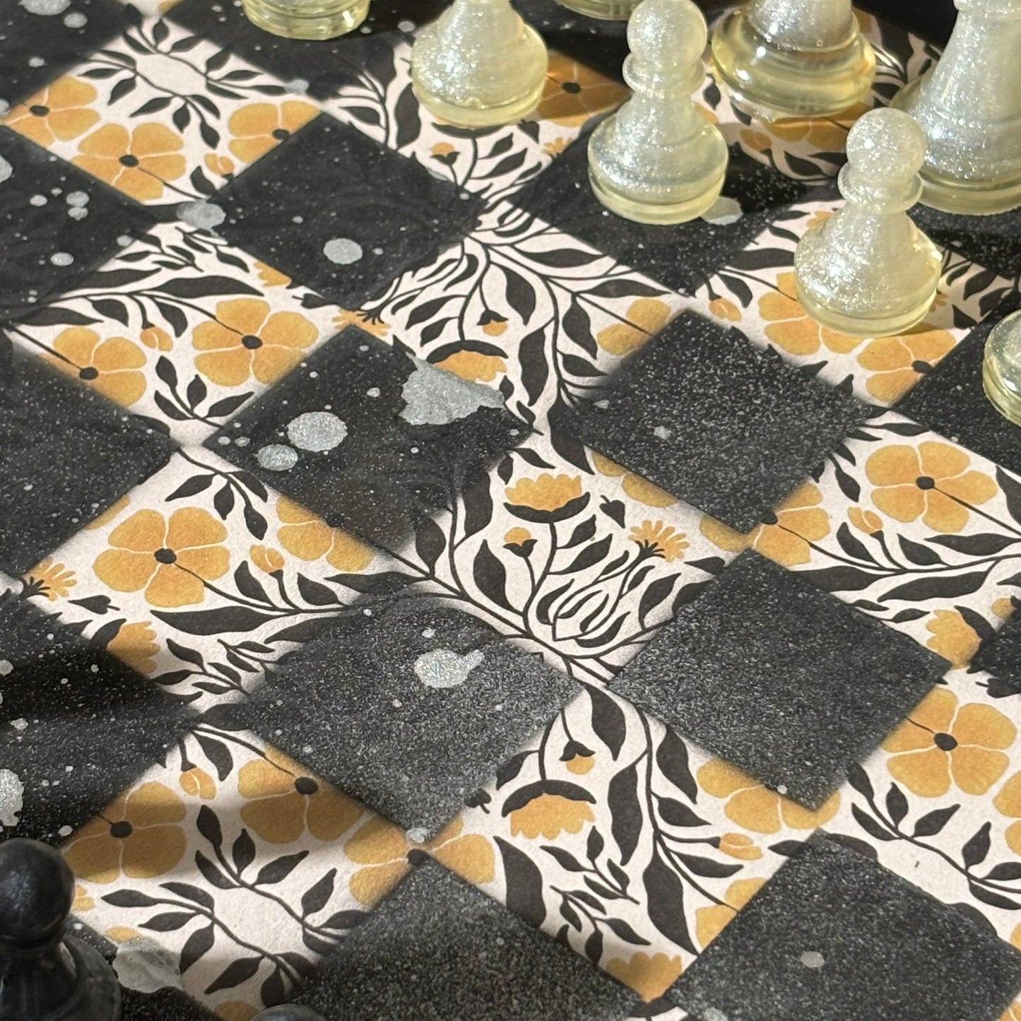 Vintage Brown Pattern - Scrapbook Chess Set