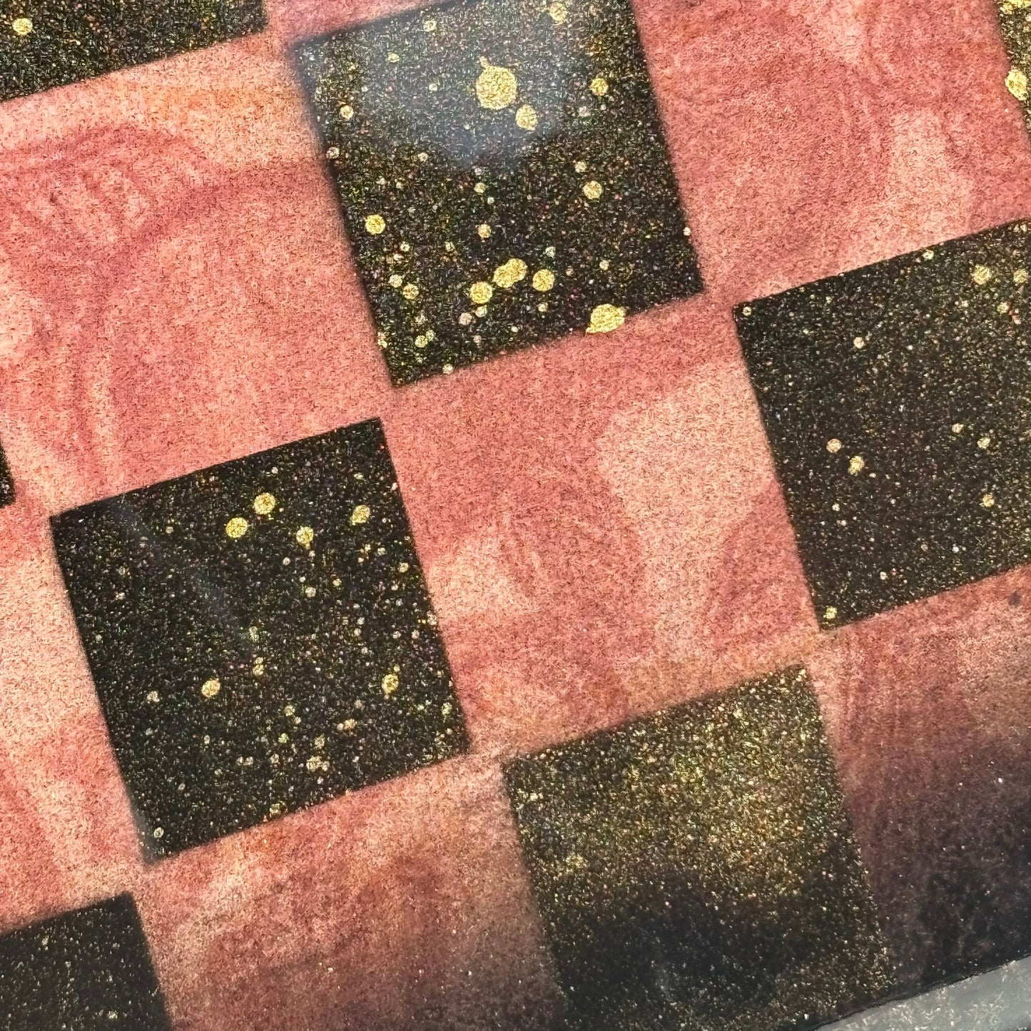 Red Velvet Pattern - Resin Coated Chess Board