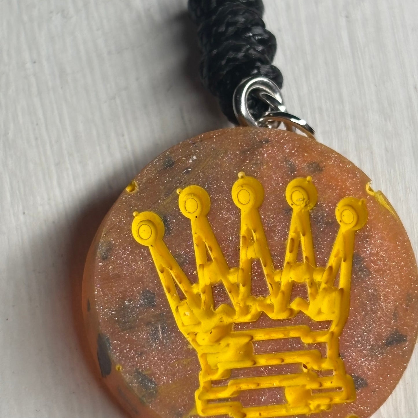Orange Queen - Handmade Resin Chess Necklace