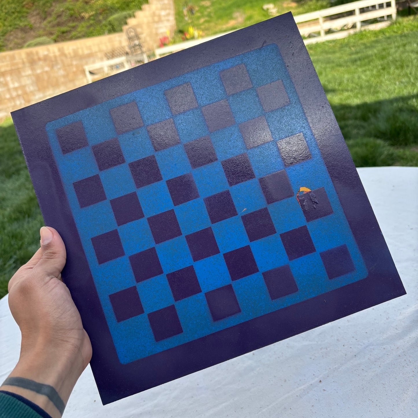 Hornets Purple & Blue - Painted Chess Set