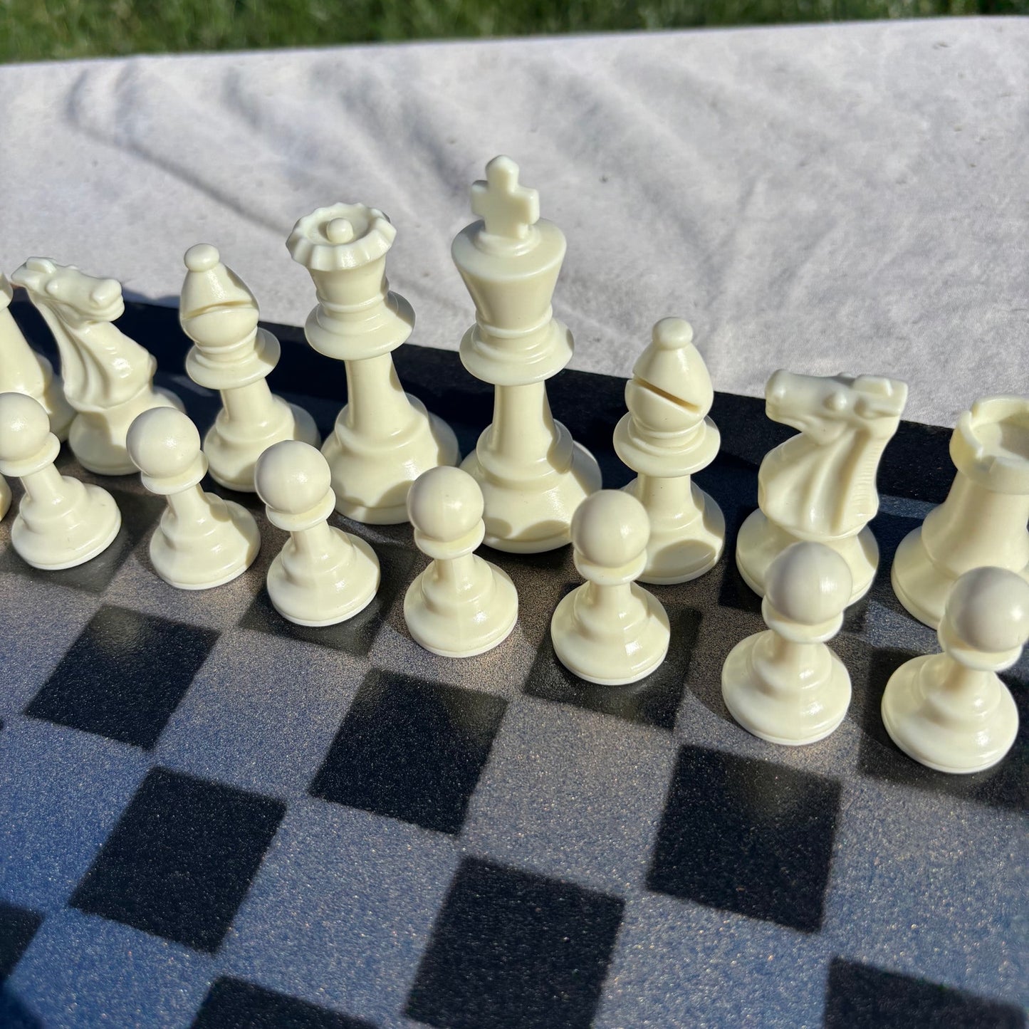 Goldish Blue - Painted Chess Set
