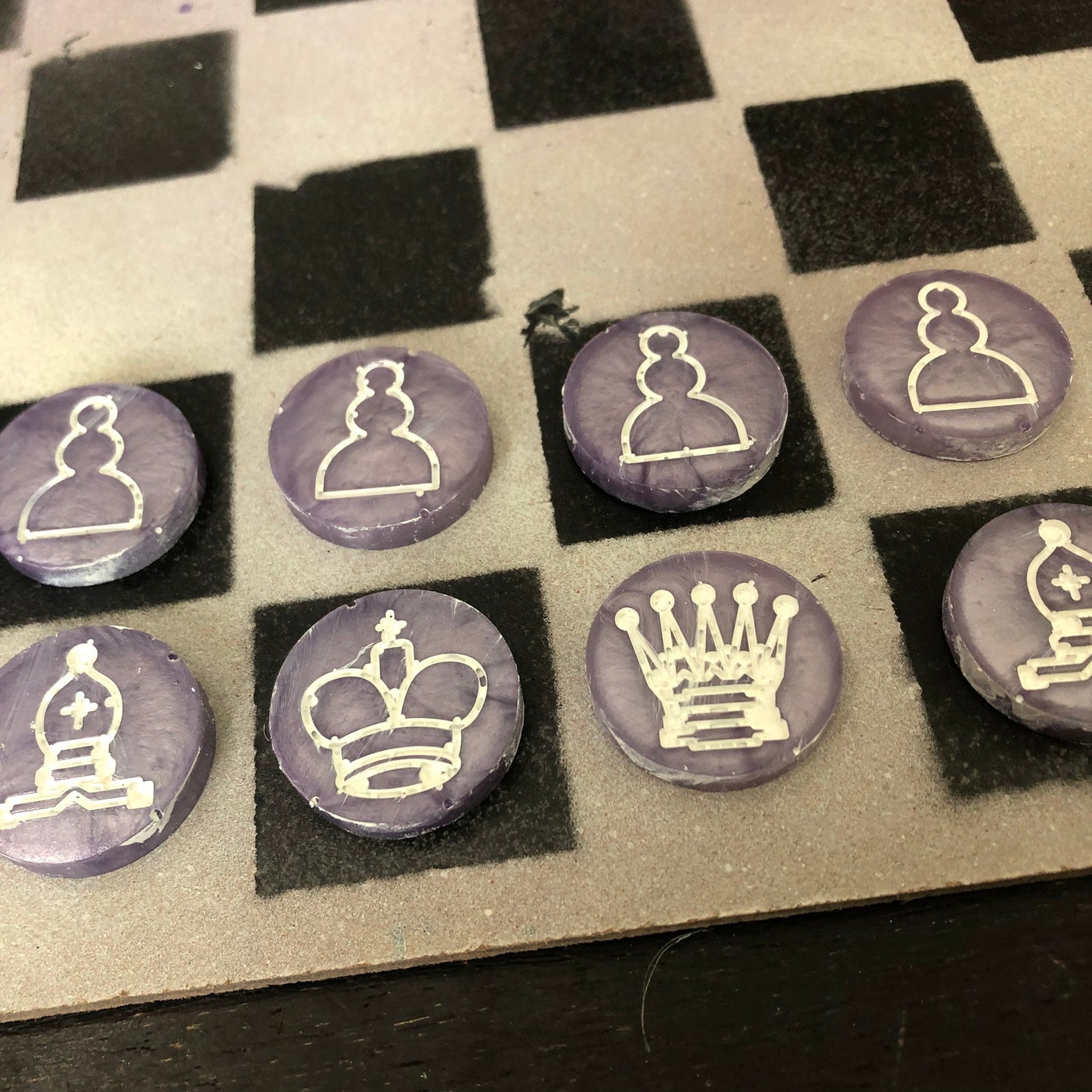 Purple Hue - Painted Chess Set