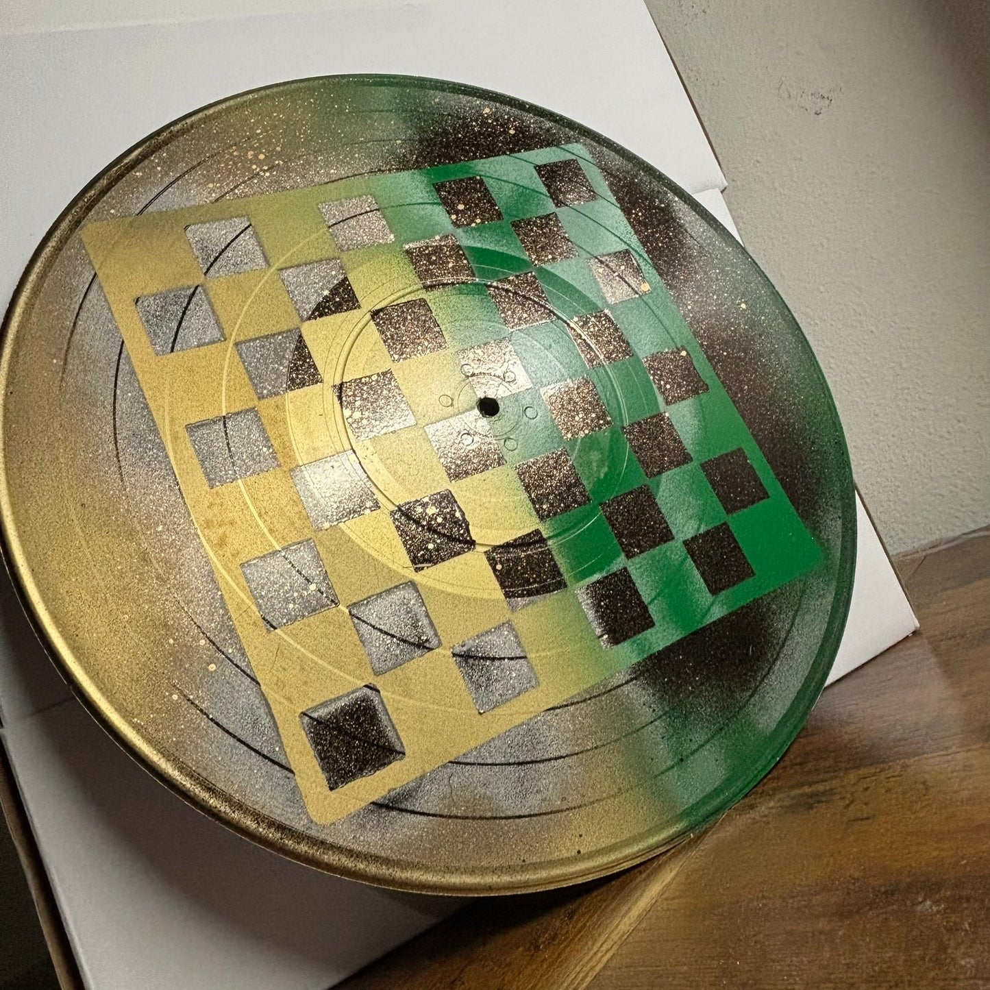 Gold Green Half Style - Vinyl Chess Board