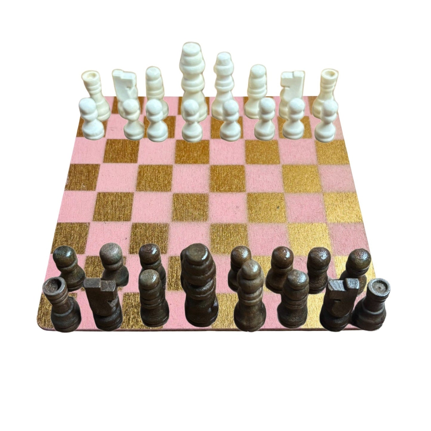 🎁 Golden Light Pink - Mini Chess Set (100% off)