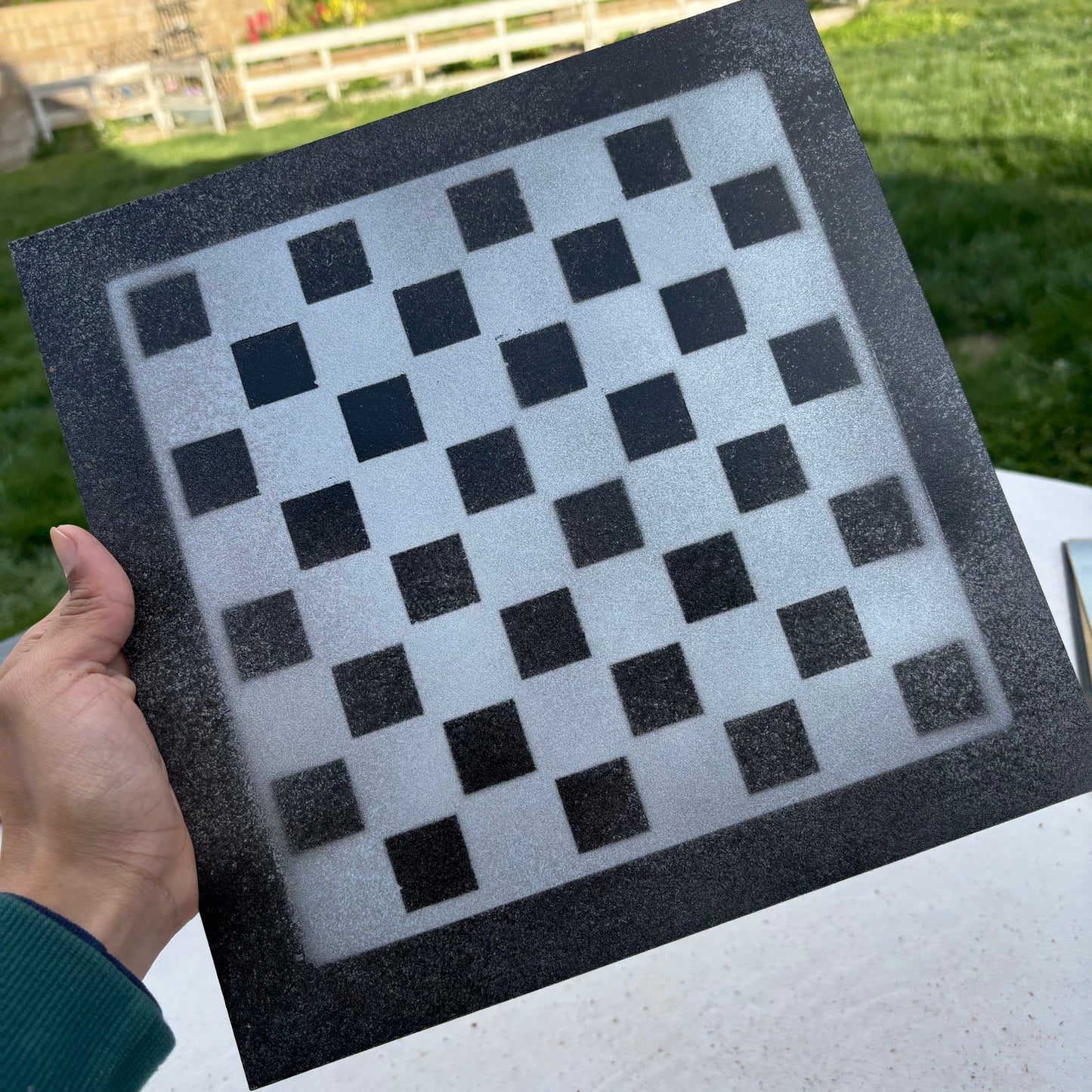 Gray & Black - Painted Chess Set