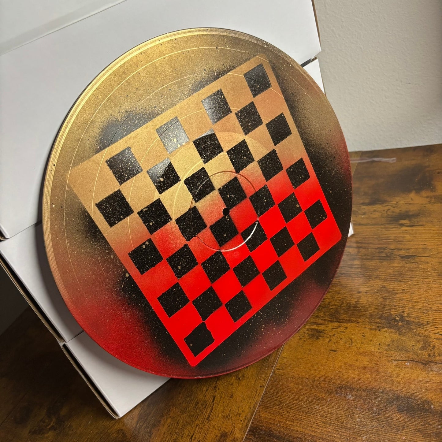 Gold Red Half Style - Vinyl Chess Board