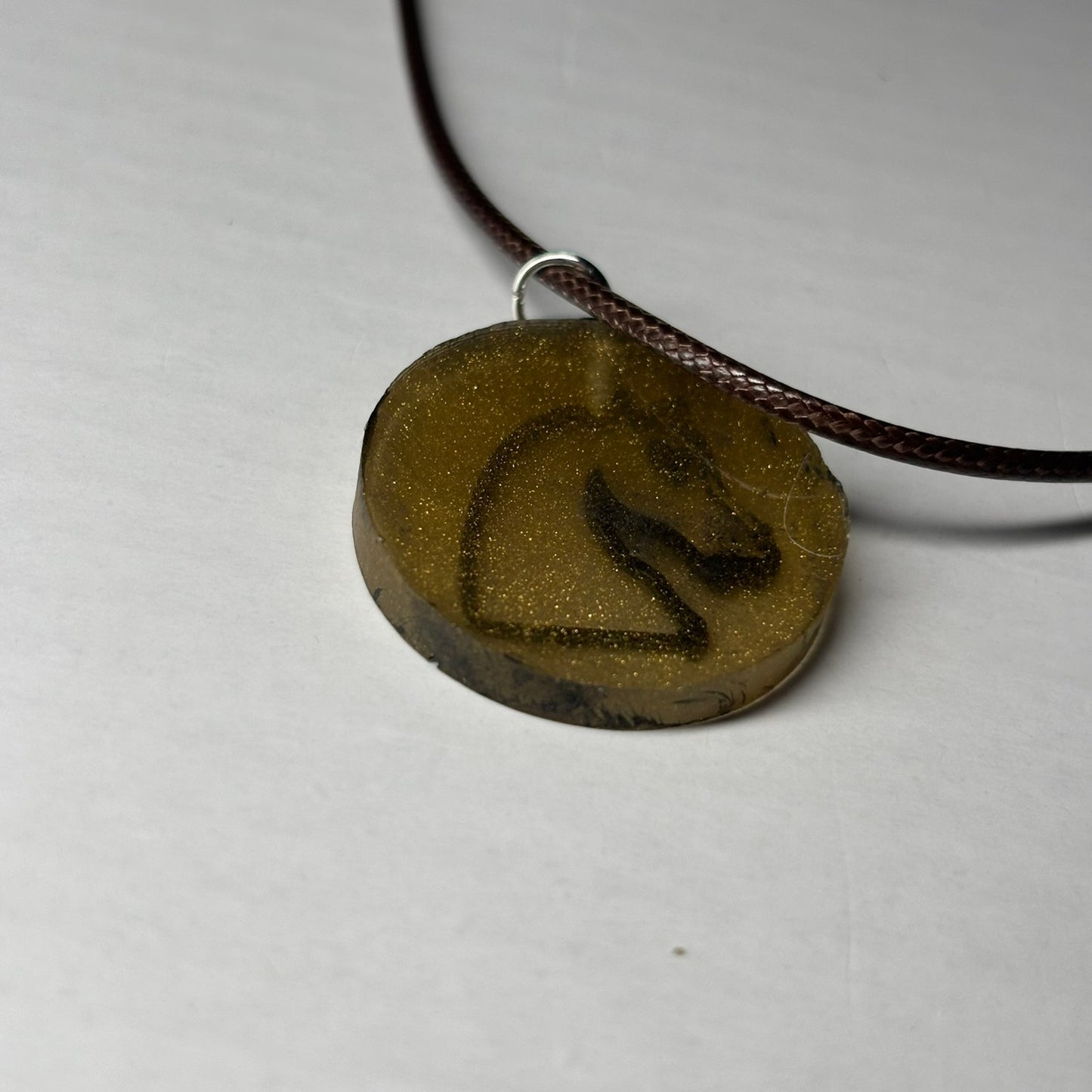 Brown Knight - Handmade Resin Chess Necklace