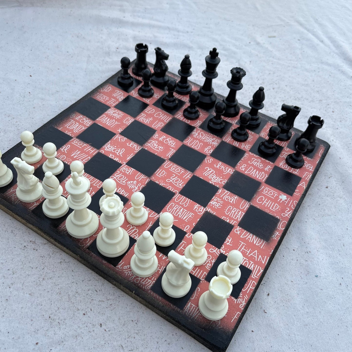 Uplifting Peach Pink - Scrapbook Chess Set
