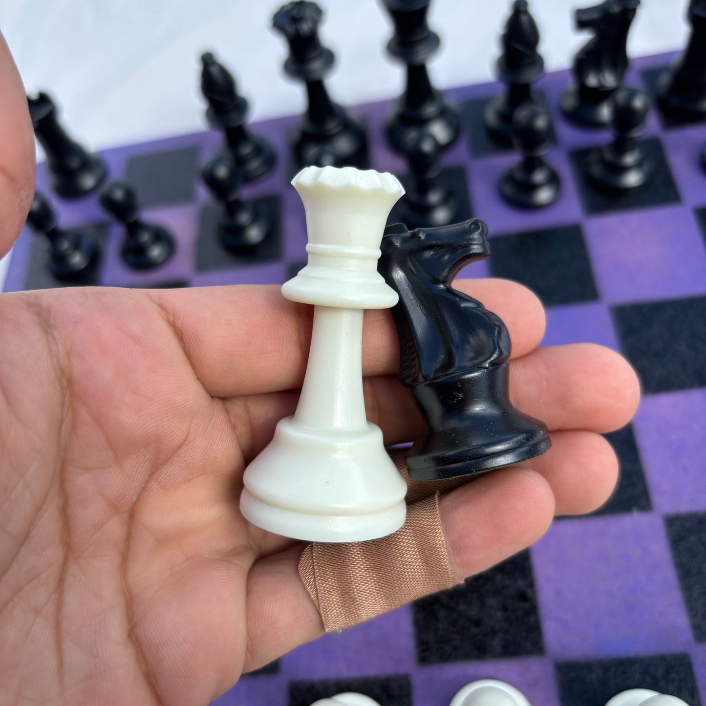 Purple & Black - Painted Chess Set