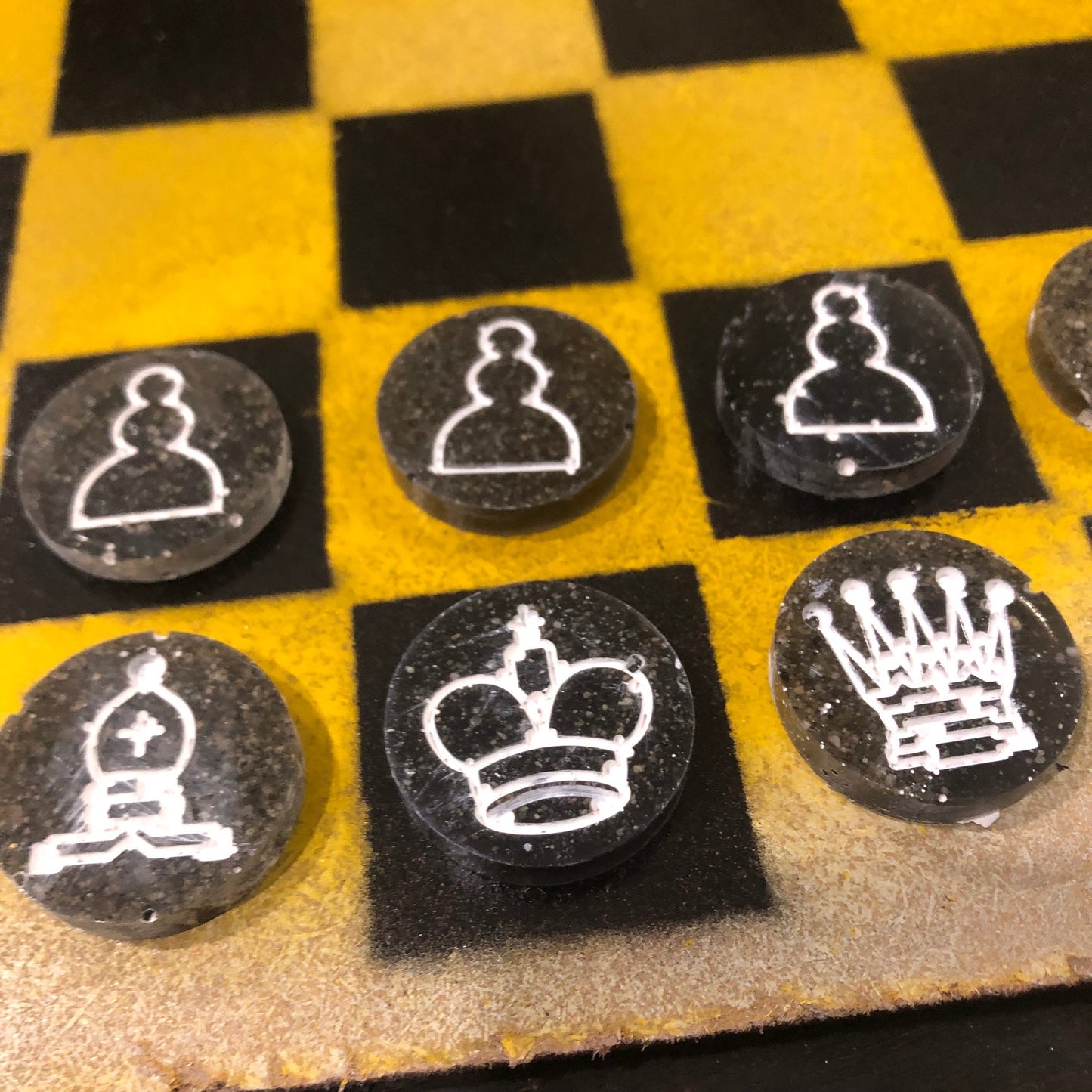 Yellow & Black - Painted Chess Set