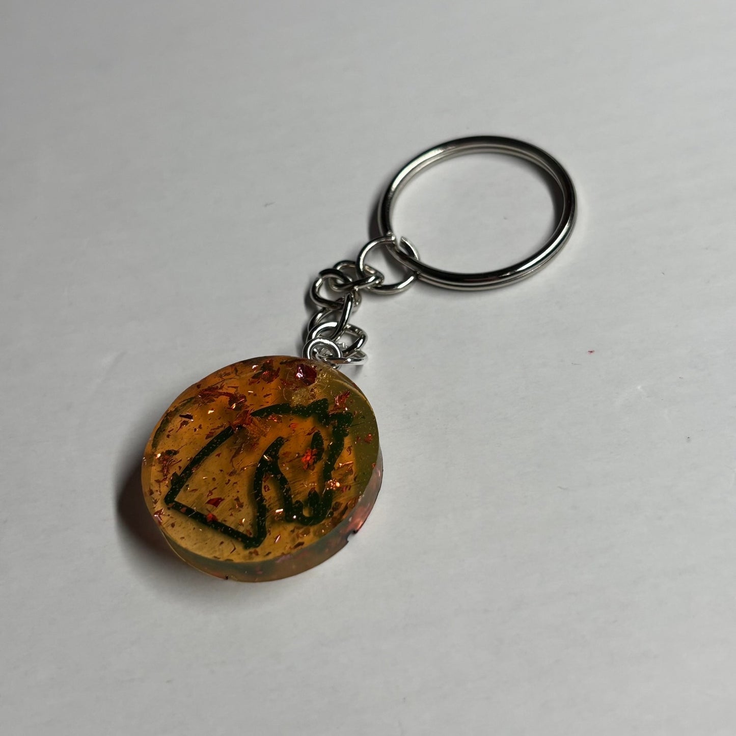 Transparent Amber Knight - Handmade Resin Keychain