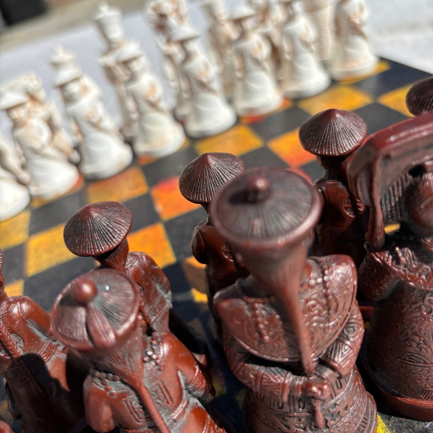 Fire Orange & Black - Chinese Edition Chess Set