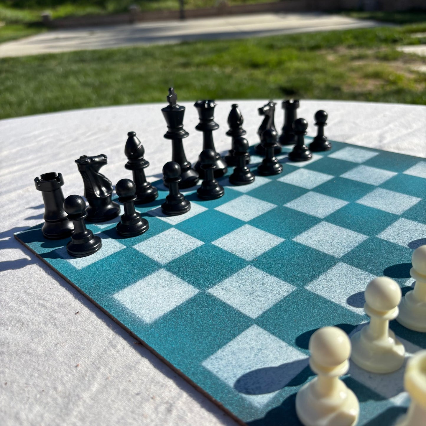 Aqua Green - Painted Chess Set