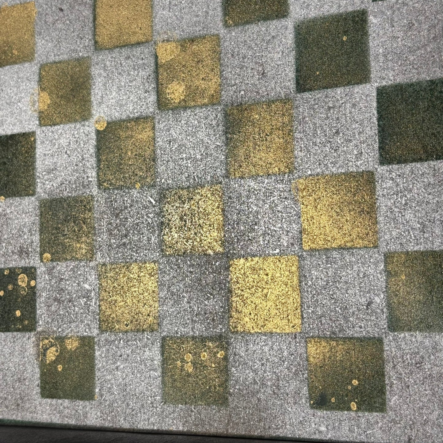 Green & Gray Golden Fade - Painted Chess Board