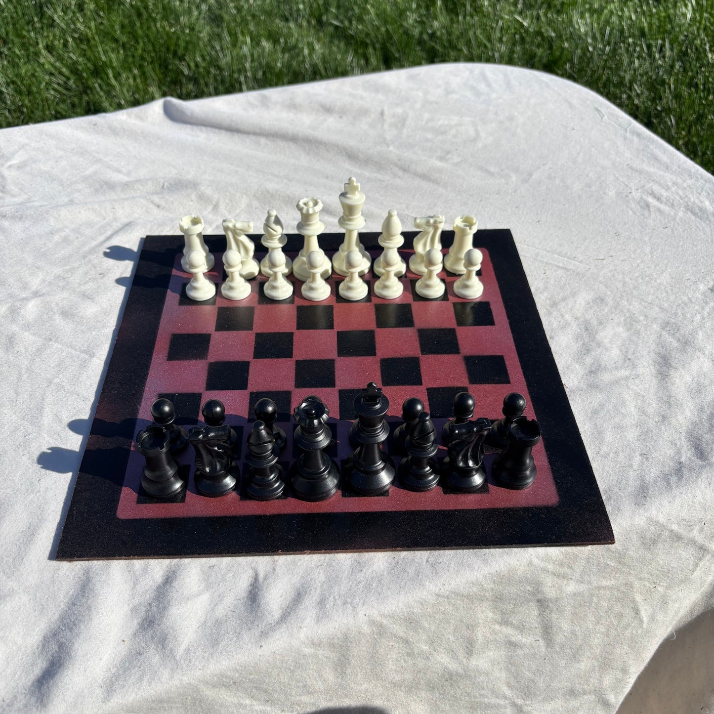 Metallic Red - Painted Chess Set