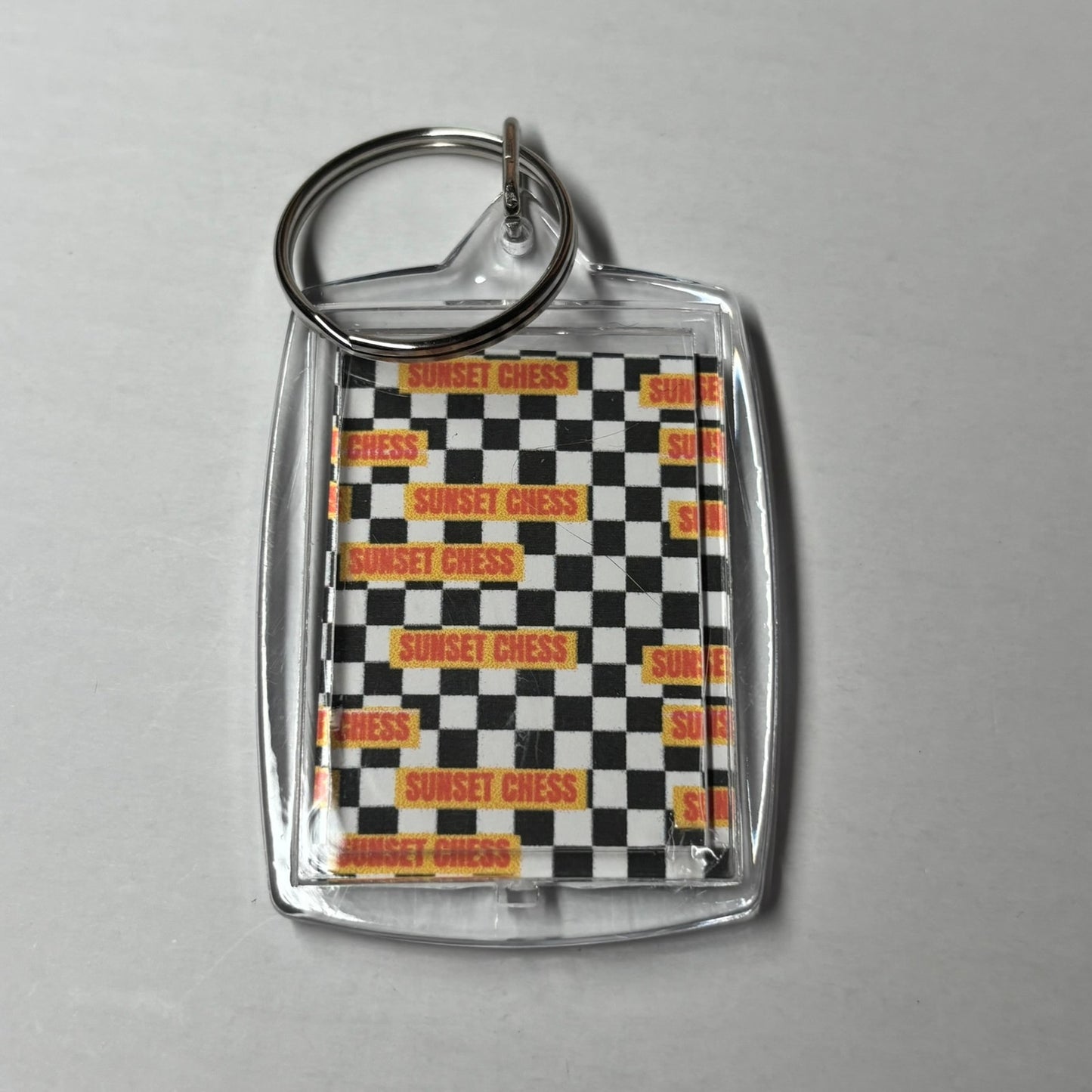 Chimps Play The Game - Sunset Chess Photo Keychain