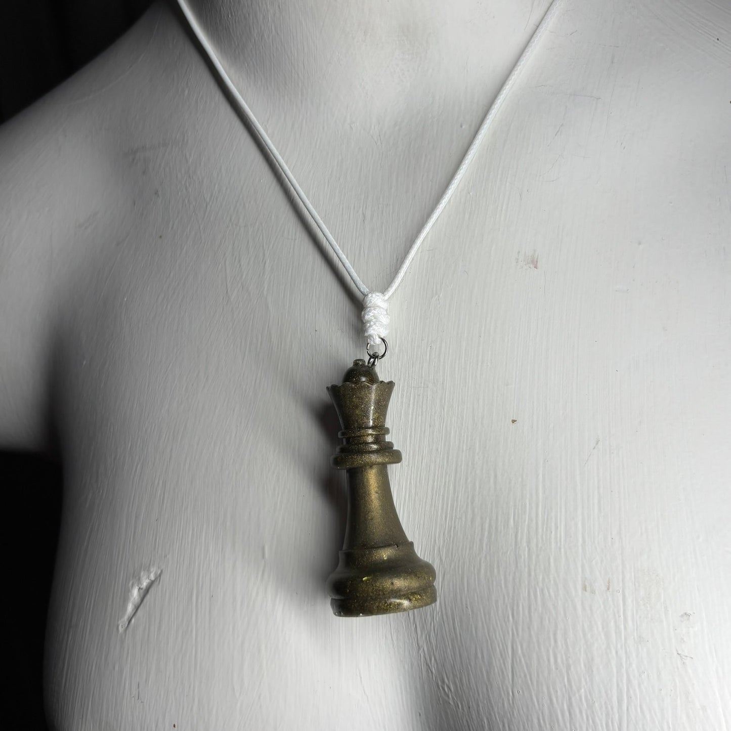 Vintage Green Queen - Handmade Resin Chess Necklace