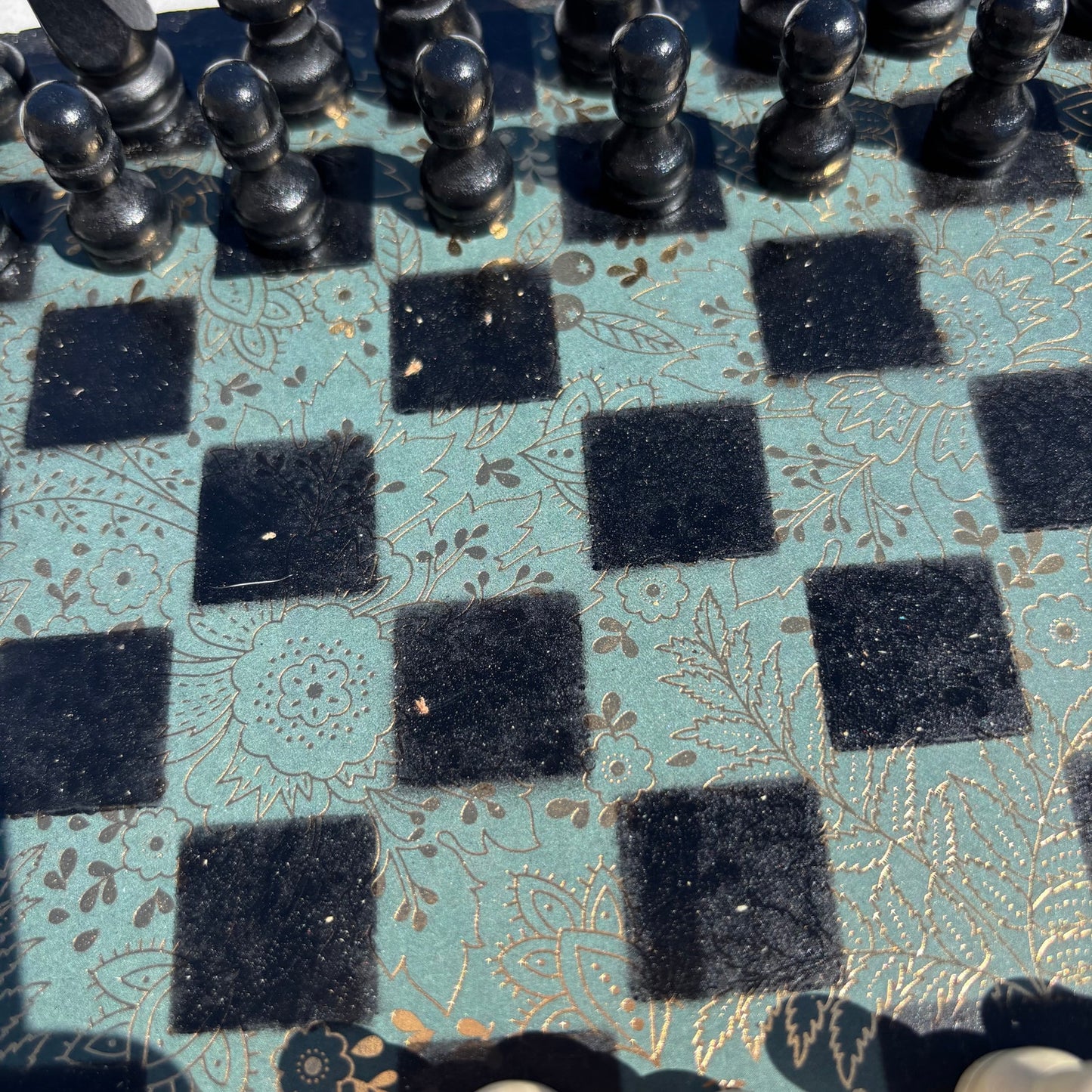 Golden Green - Scrapbook Chess Set