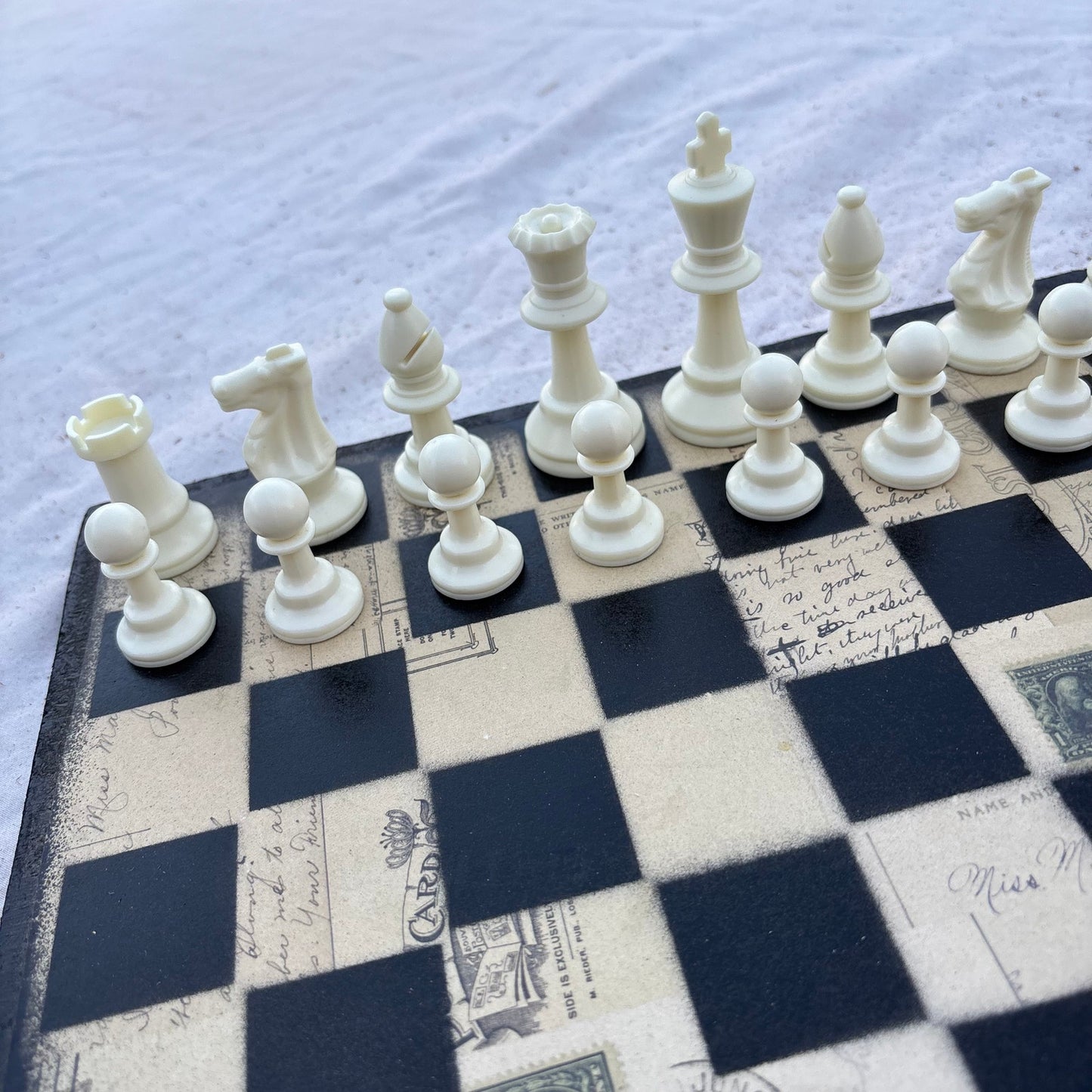 Old School Vintage - Scrapbook Chess Set