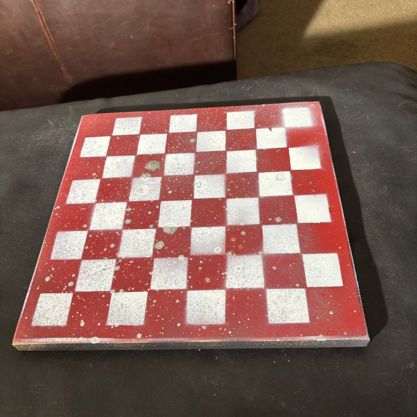 Red Chrome Drip - Painted Chess Set