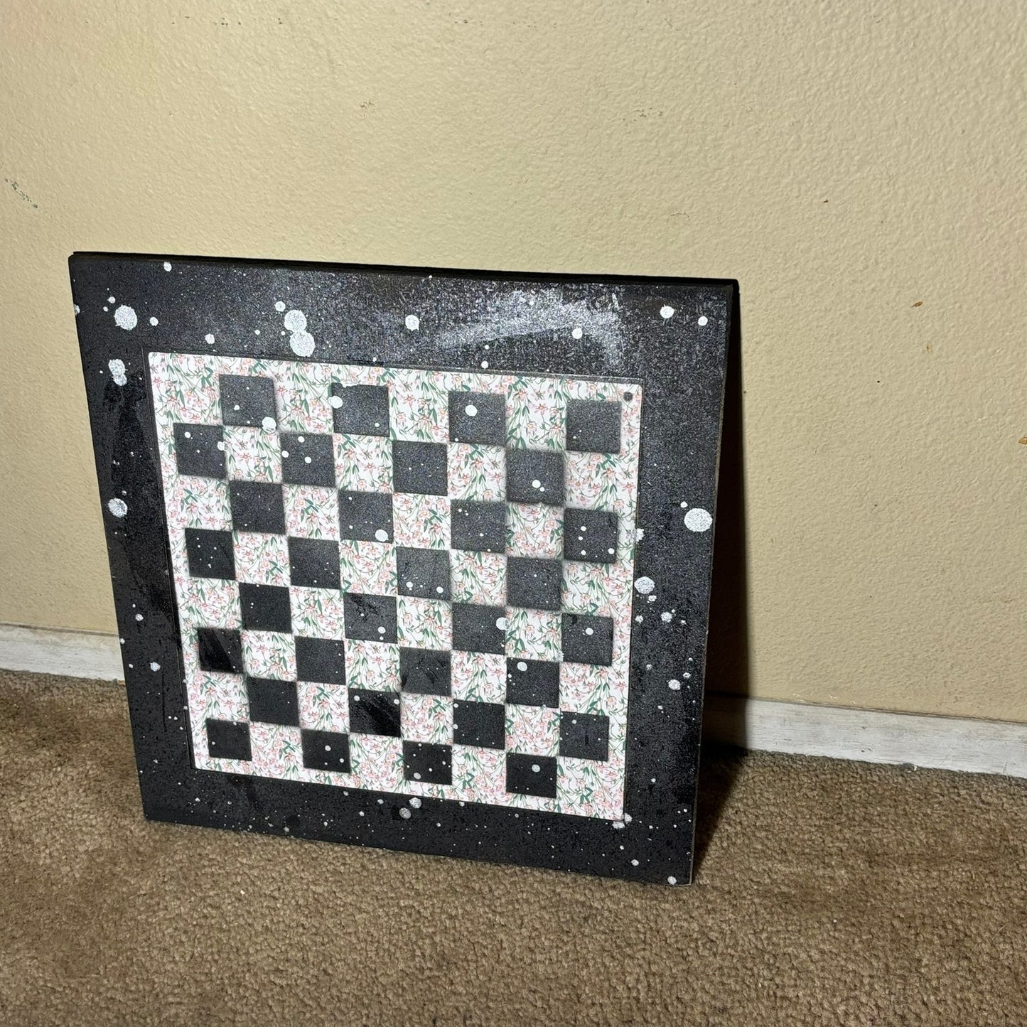 Beautiful Flower Pattern - Large Scrapbook Chess Board