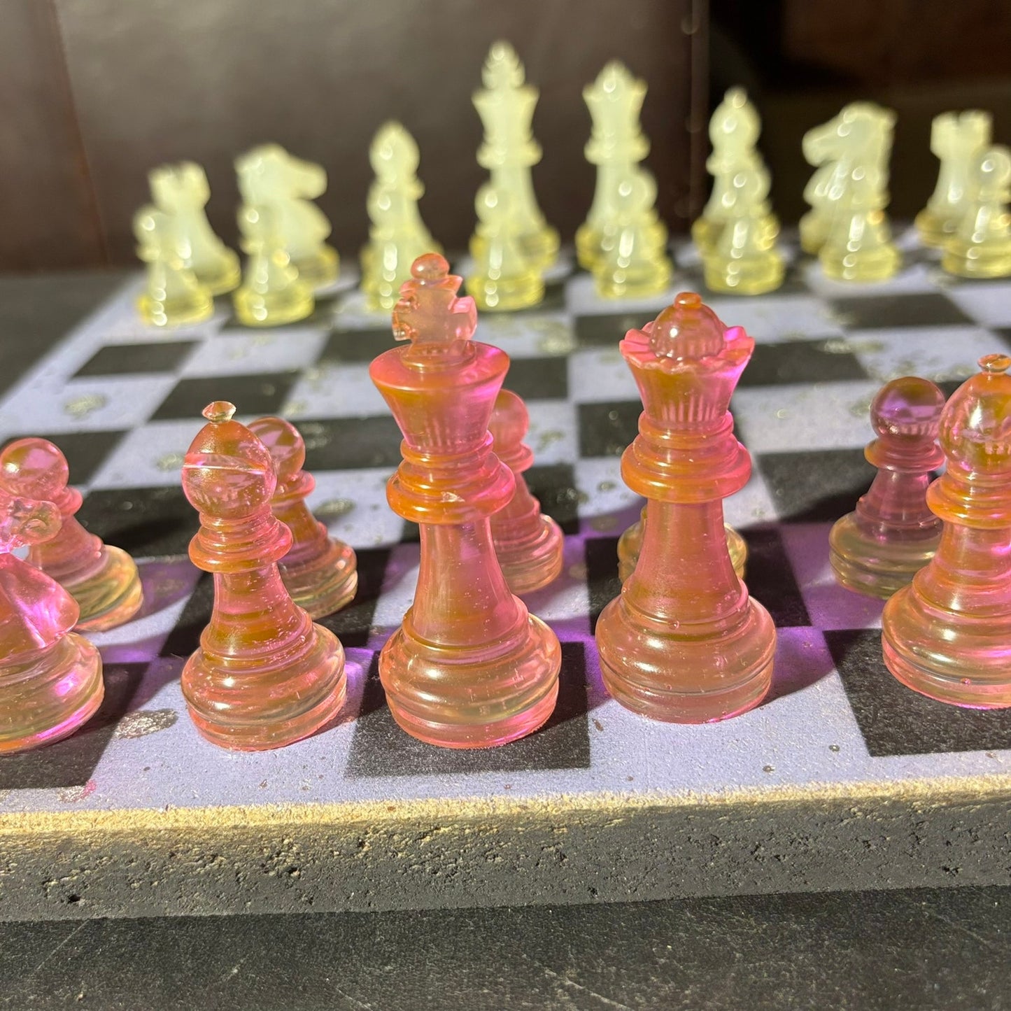 Purple Clean Pink - Painted Chess Set