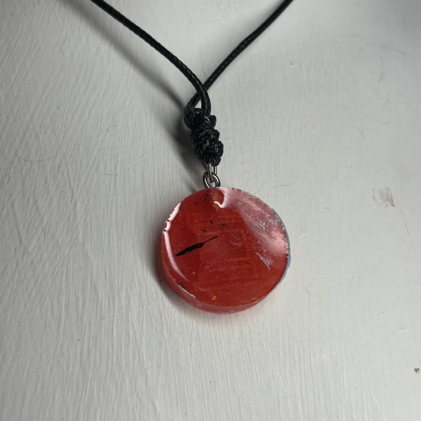 Red Pop Rook - Handmade Resin Chess Necklace