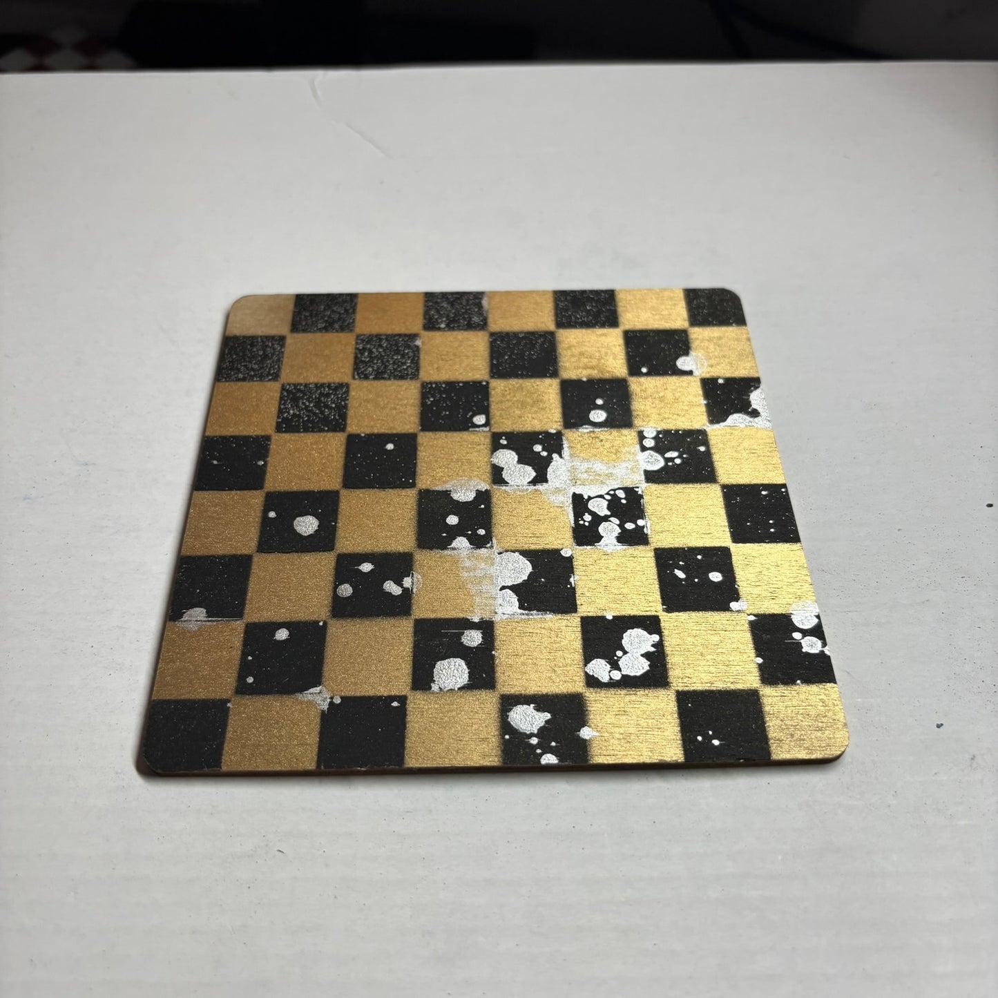 Golden Black Chrome Drip - Mini Chess Set