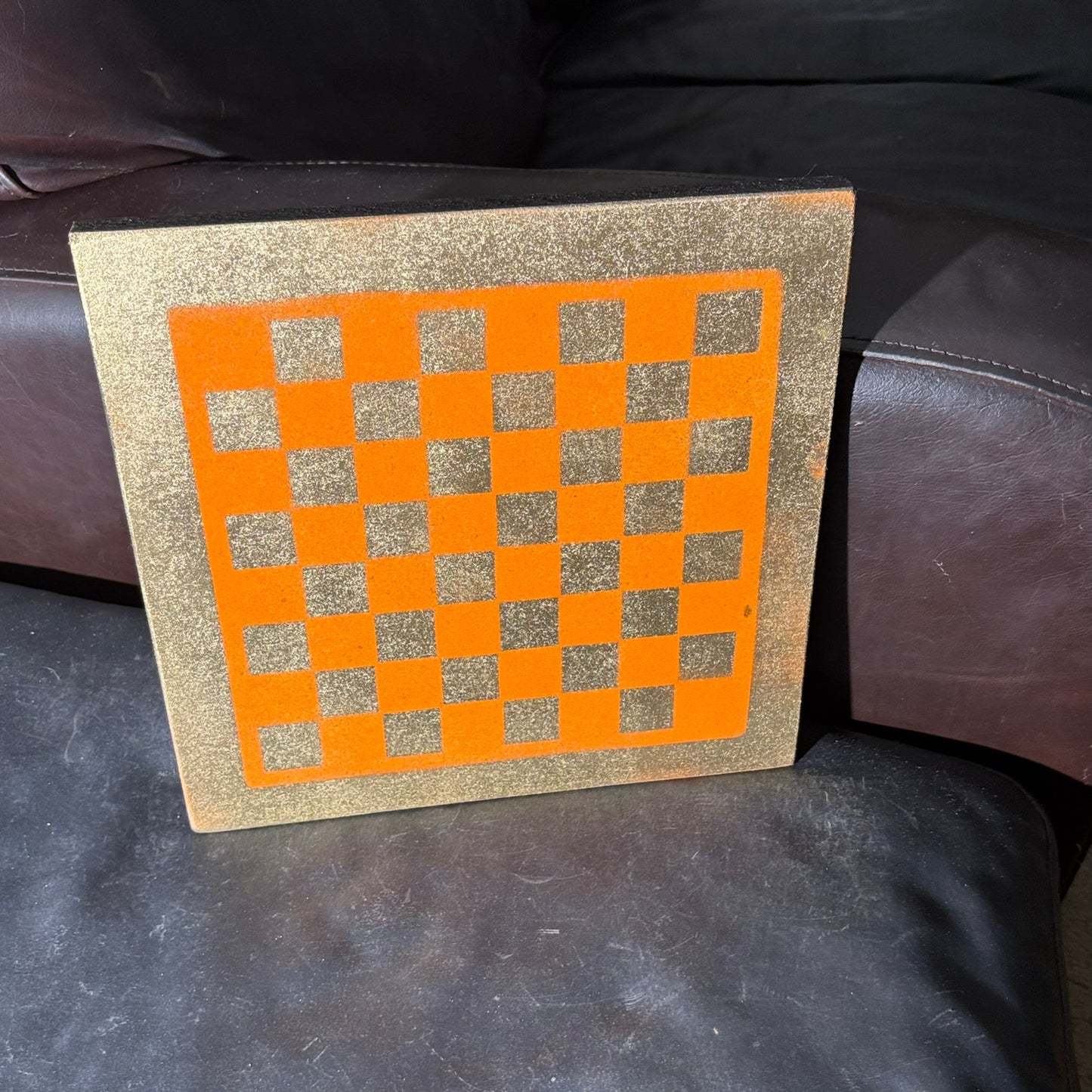 Goldish Orange - Painted Chess Board