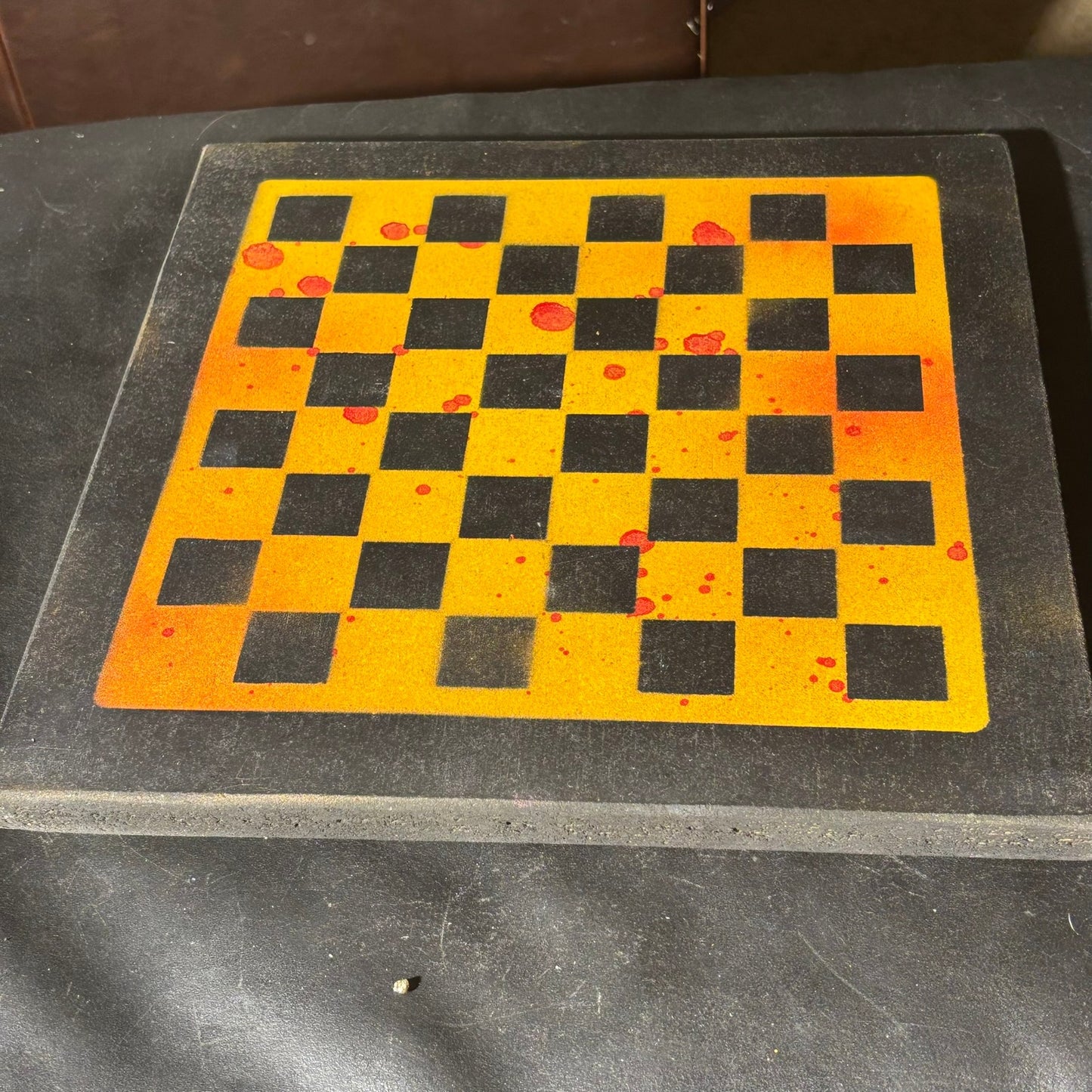 Yellow & Red Opal - Painted Chess Set
