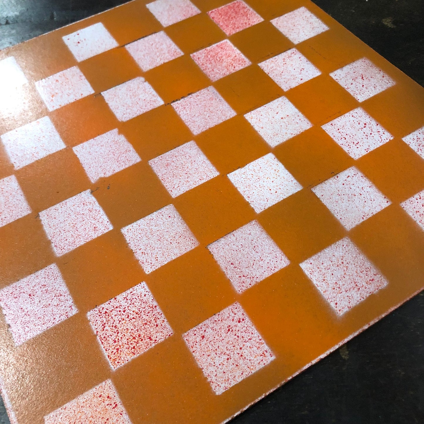 Orange & White - Painted Chess Set