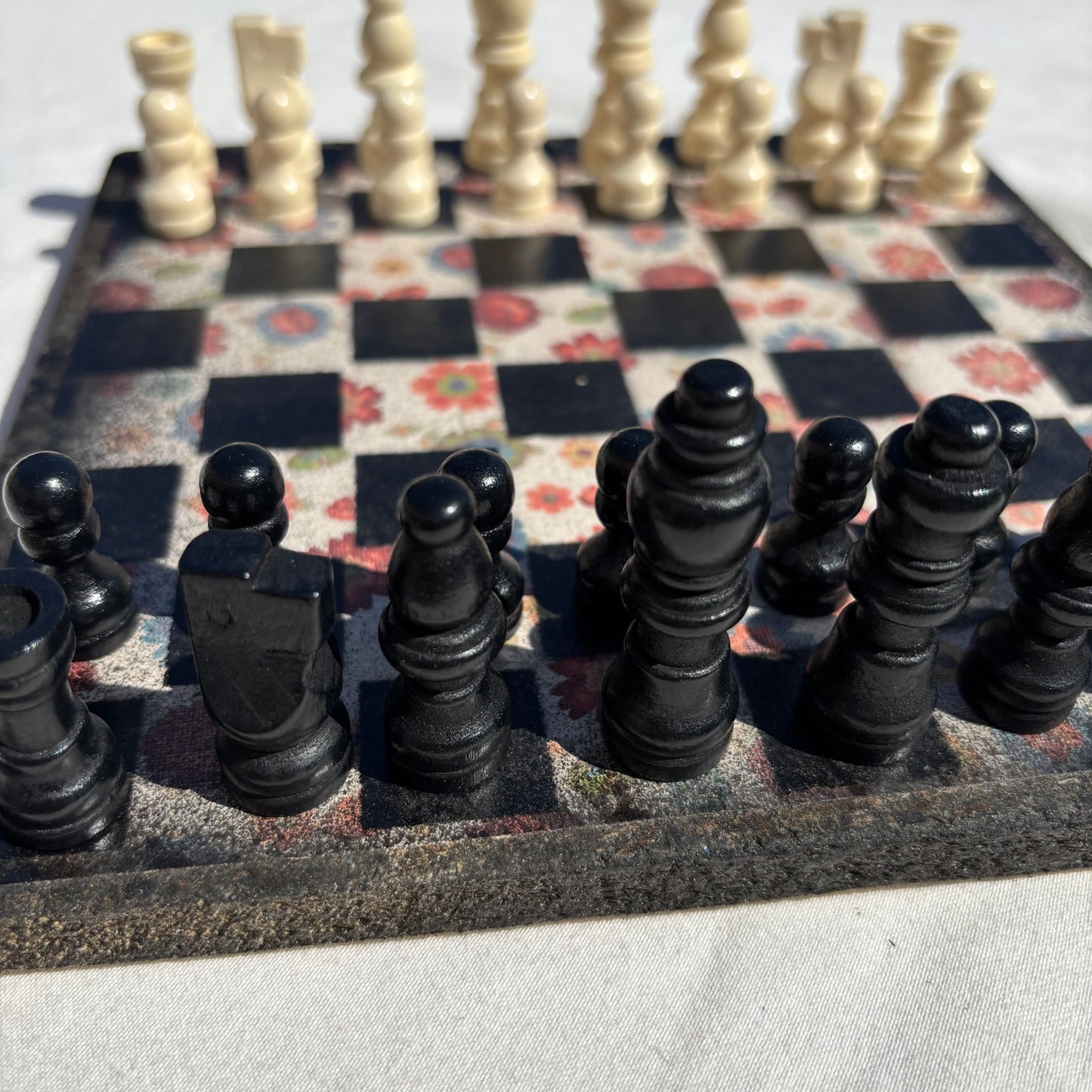 Vintage Flowers - Scrapbook Chess Set
