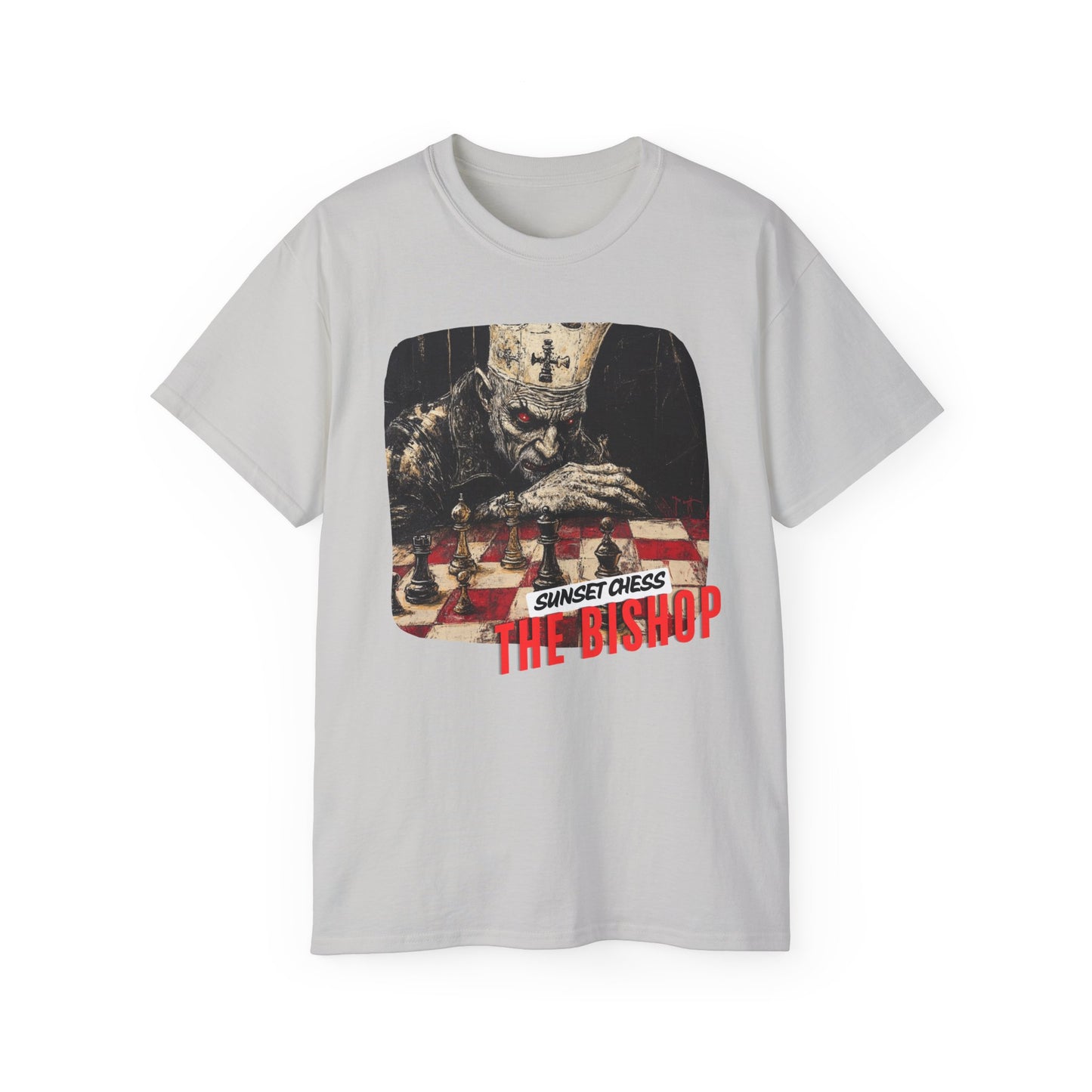 Bishop Plays Chess - Ice Gray Chess T Shirt