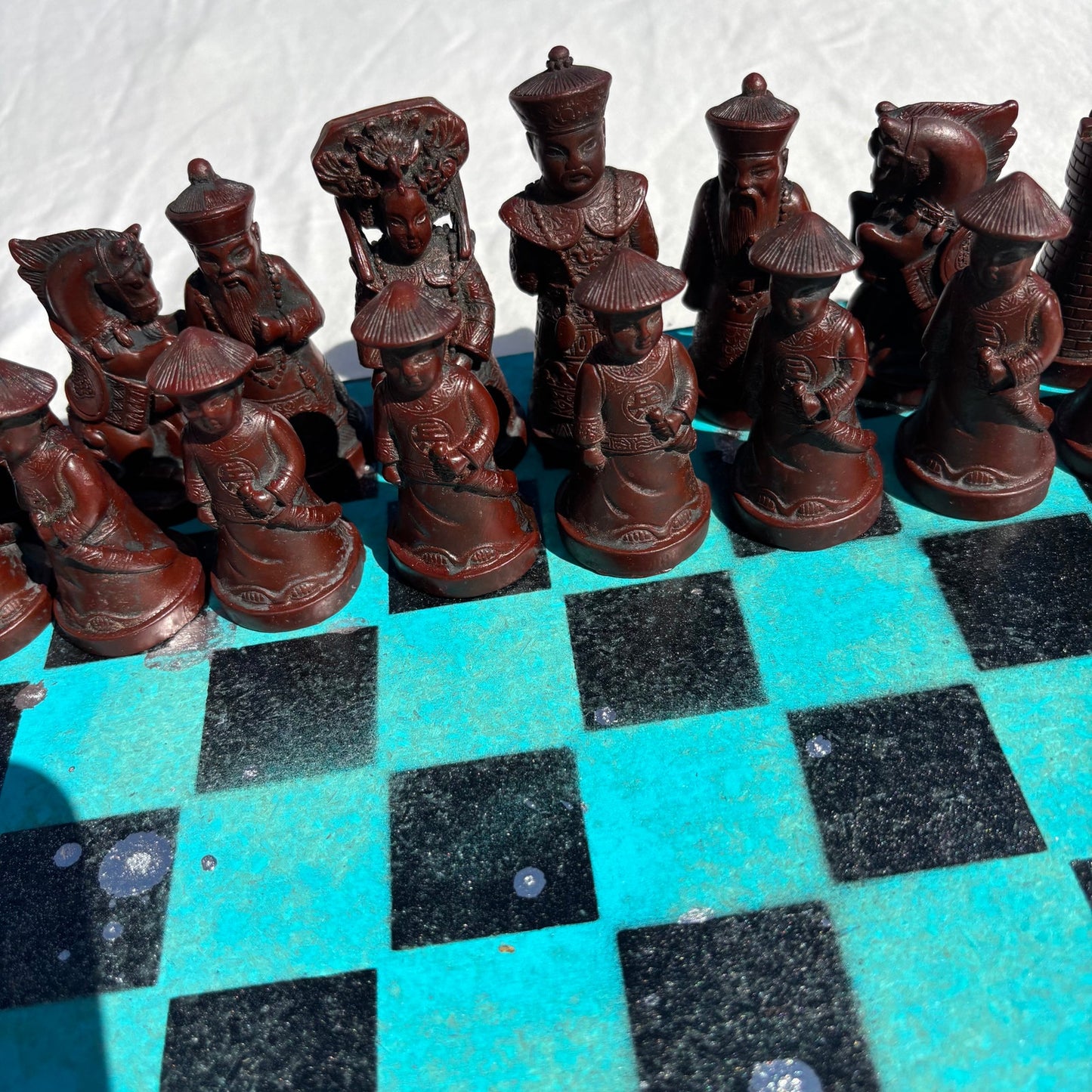 Aqua Green - Chinese Edition Chess Set