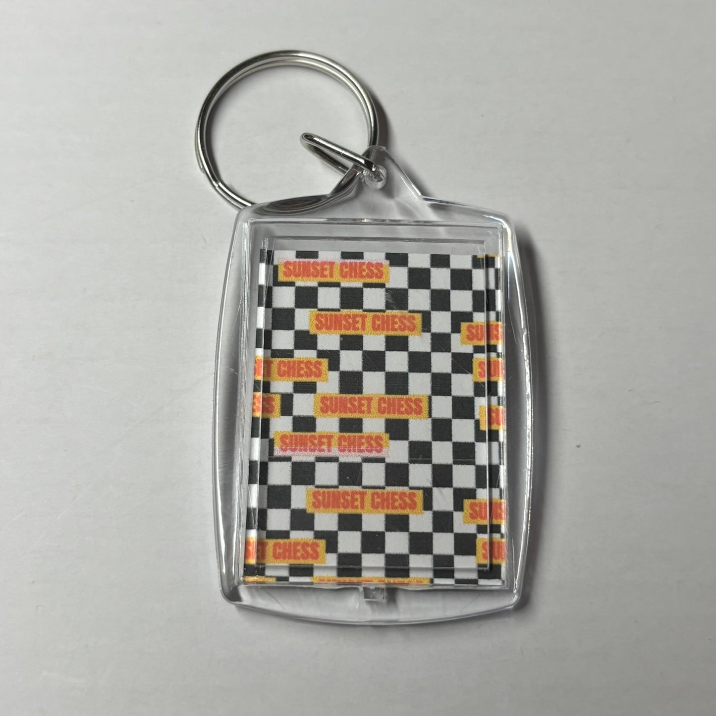 Chess on Mars - Sunset Chess Photo Keychain