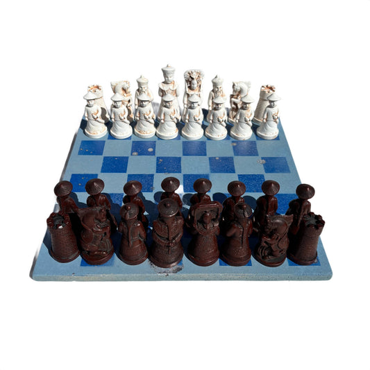 Simple Blue - Chinese Edition Chess Set