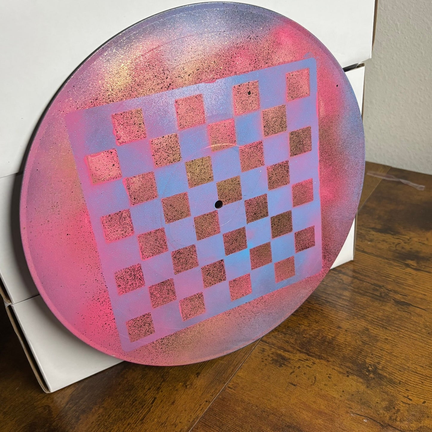 Purple Blue Mesh - Vinyl Chess Board