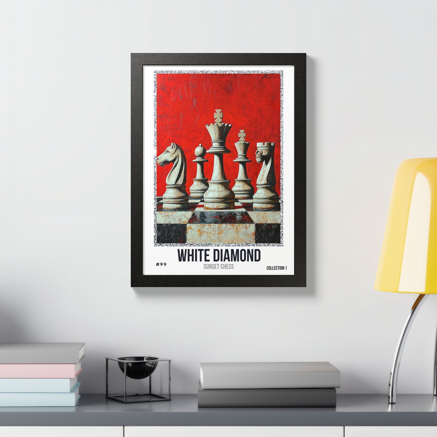White Diamond - Collection 1 Card #99 - Sunset Card Poster Framed 12"x16"