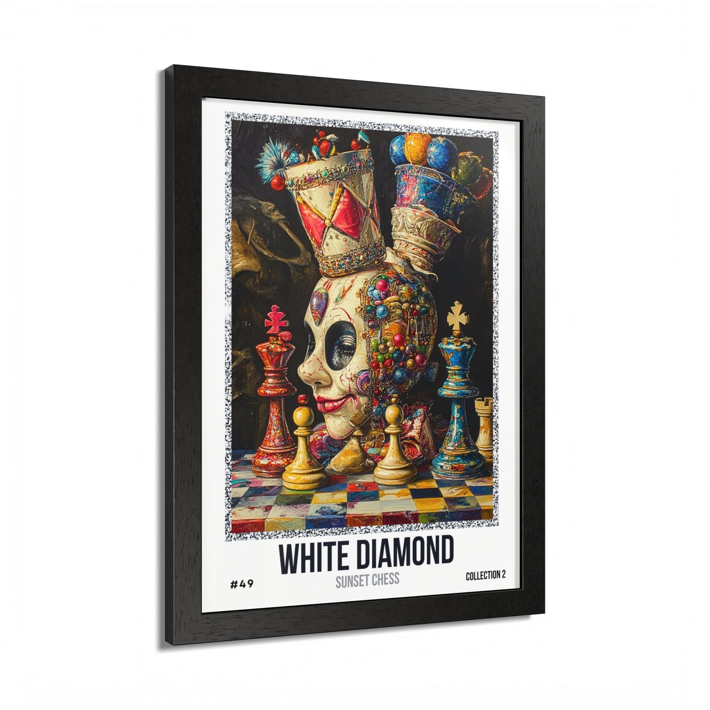 White Diamond - Collection 2 Card #49 - Sunset Card Poster Framed 12"x16"
