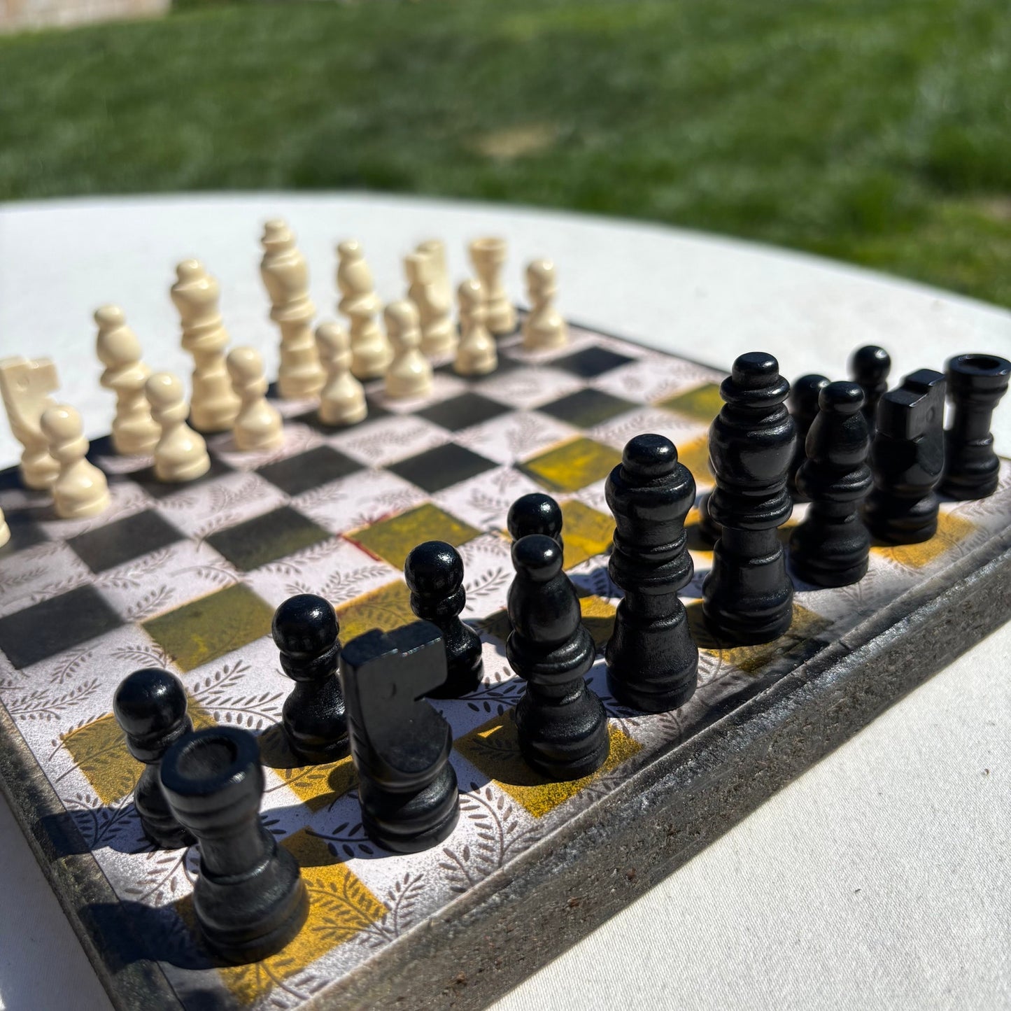 Yellow & Black - Scrapbook Chess Set