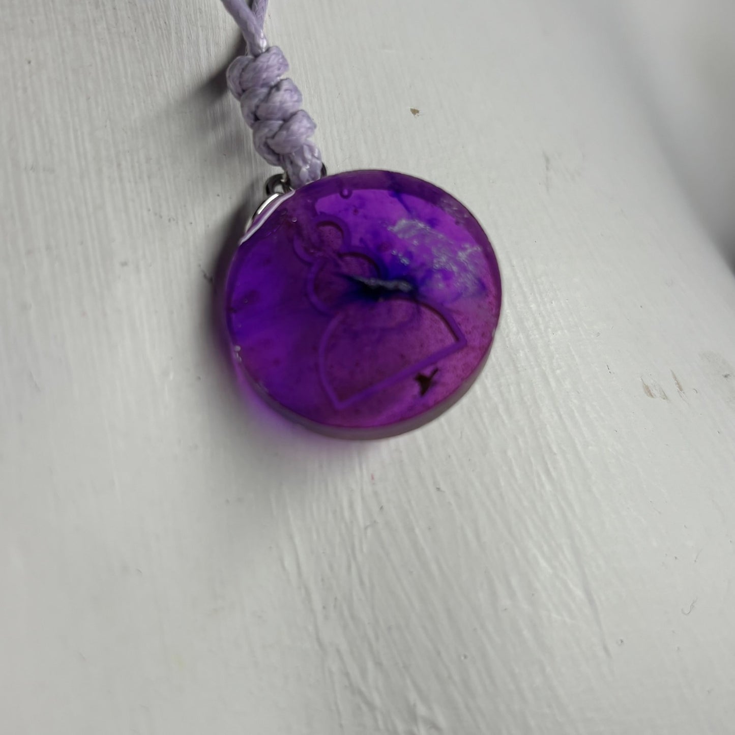 Purple Resin Pawn - Handmade Resin Chess Necklace