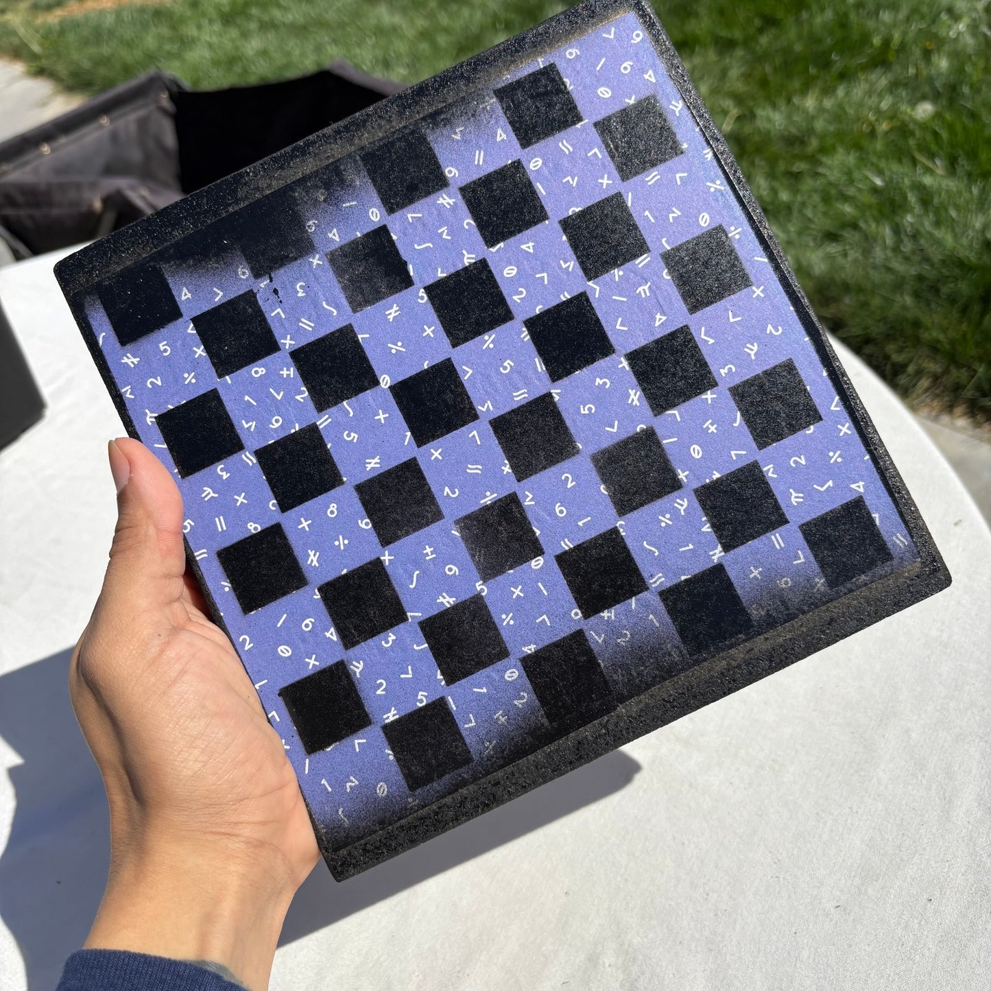 Purple Symbols - Scrapbook Chess Set