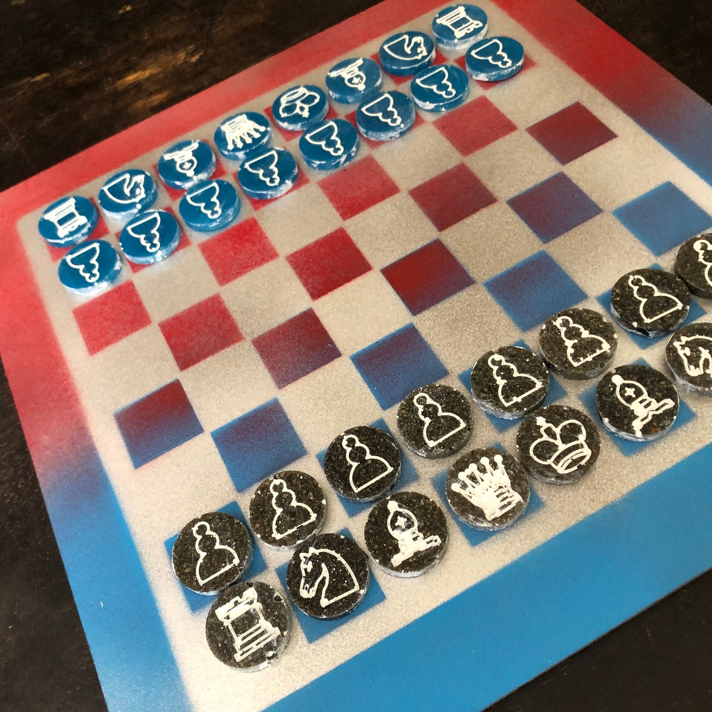Chrome Rocket - Painted Chess Set