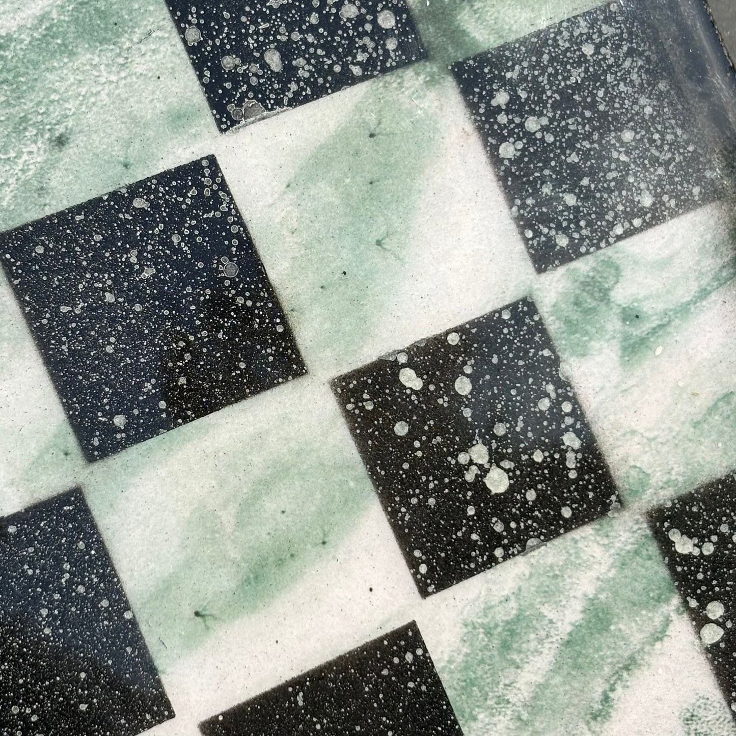 Smooth Green Crystal - Resin Coated Chess Board